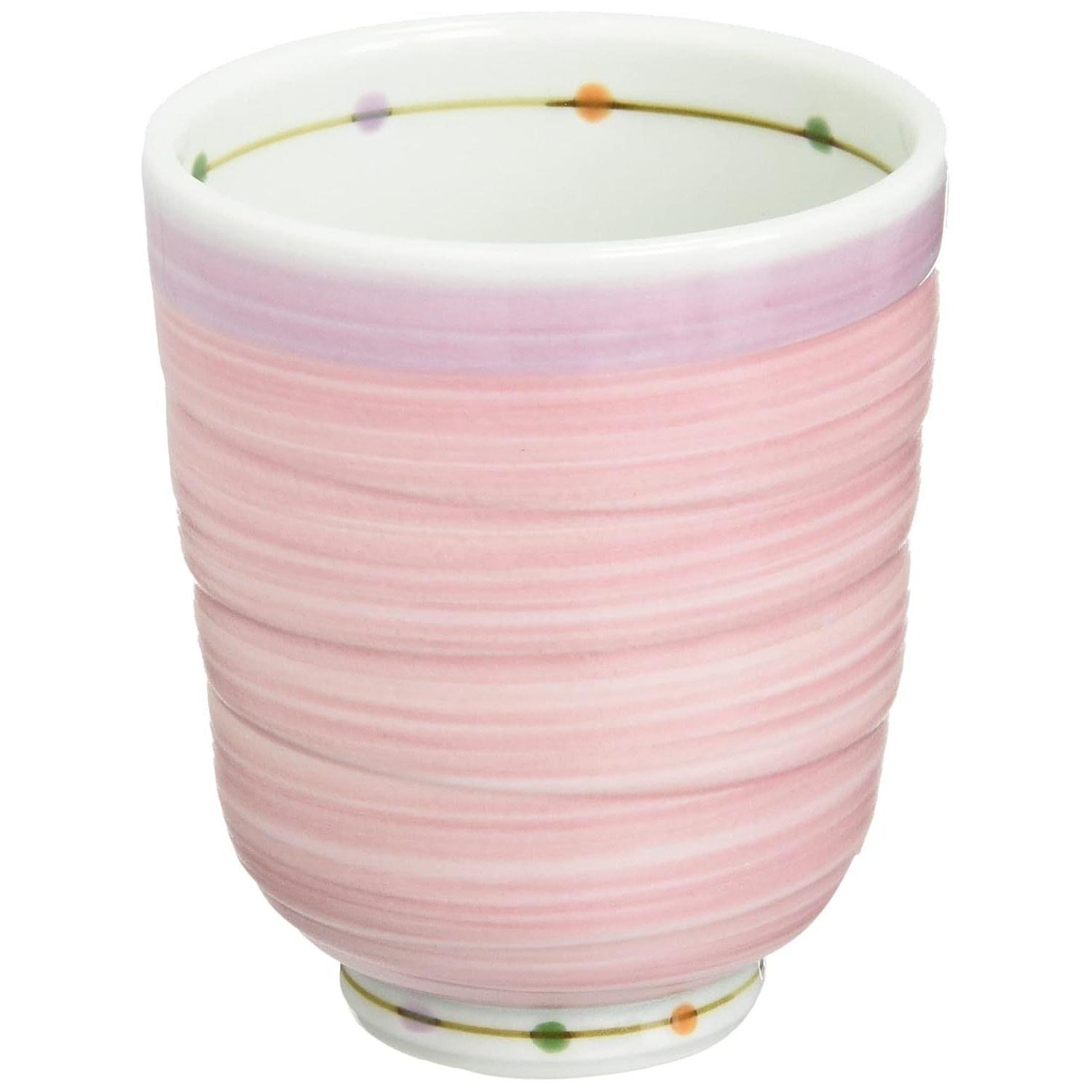 Hasami ware lightweight teacup (small) colored dot pattern pink microwave safe dishwasher made Japan 14780