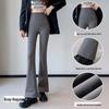 High-Waisted Fleece-Lined Shark Fin Micro-Flare Yoga Pants for Autumn/Winter Warmth