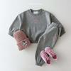 Spring & Autumn Kids' Casual Letter Sweater Set: Comfortable Round Neck Two-Piece for Boys & Girls
