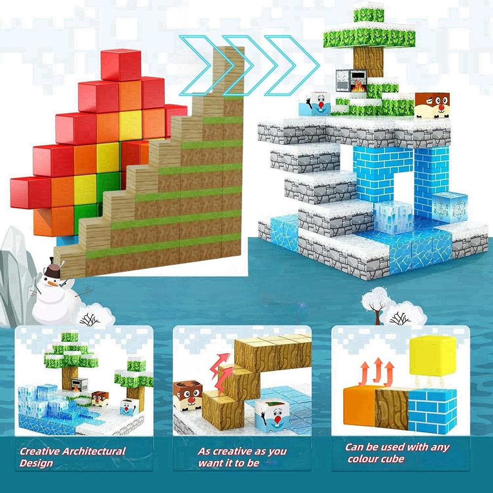Magnetic Building Blocks Magnet Cube Set For Boy Girl Kid Diy Model Children Stem Montessori Sensory Toys Gift