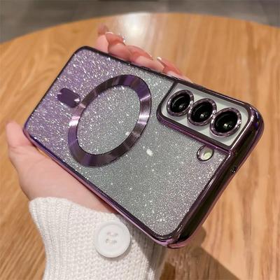 Magnetic Wireless Charging Case For Samsung Galaxy S21 S20 Fe S23 S22 Ultra Plus For Magsafe Gradient Glitter Cover Note 20 10