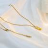 Minimalist 18k Stainless Steel Clavicle Chain with European/American Portrait Pendant for Women