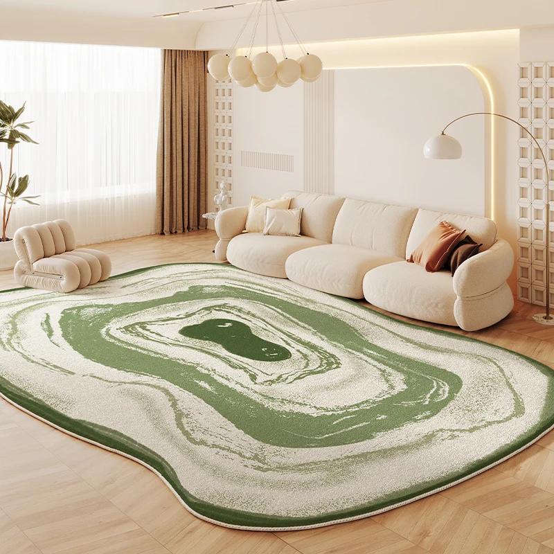 French Cream Style Carpets for Living Room Irregular Shapes Bedroom Decor Rug Fluffy Soft Plush Carpet  Minimalist thick mat
