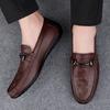Hot Selling Men's Casual Flat Shoes Spring Autumn Massage Soles Men's Commuting Work Shoes Versatile Genuine Leather Shoes