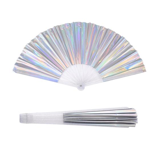 Holografische Vouwventilator Grote Iridescente Handventilator Draagbare Zomer Koelventilator Decoratie Dansoptreden Rekwisieten Feestaccessoires