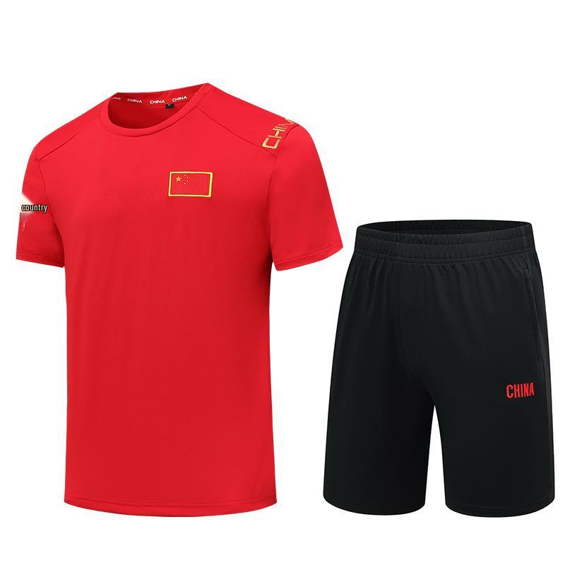 

Быстросохнущая спортивная форма сборной Китая - Унисекс футболка с коротким рукавом для тренеров и студентов 120