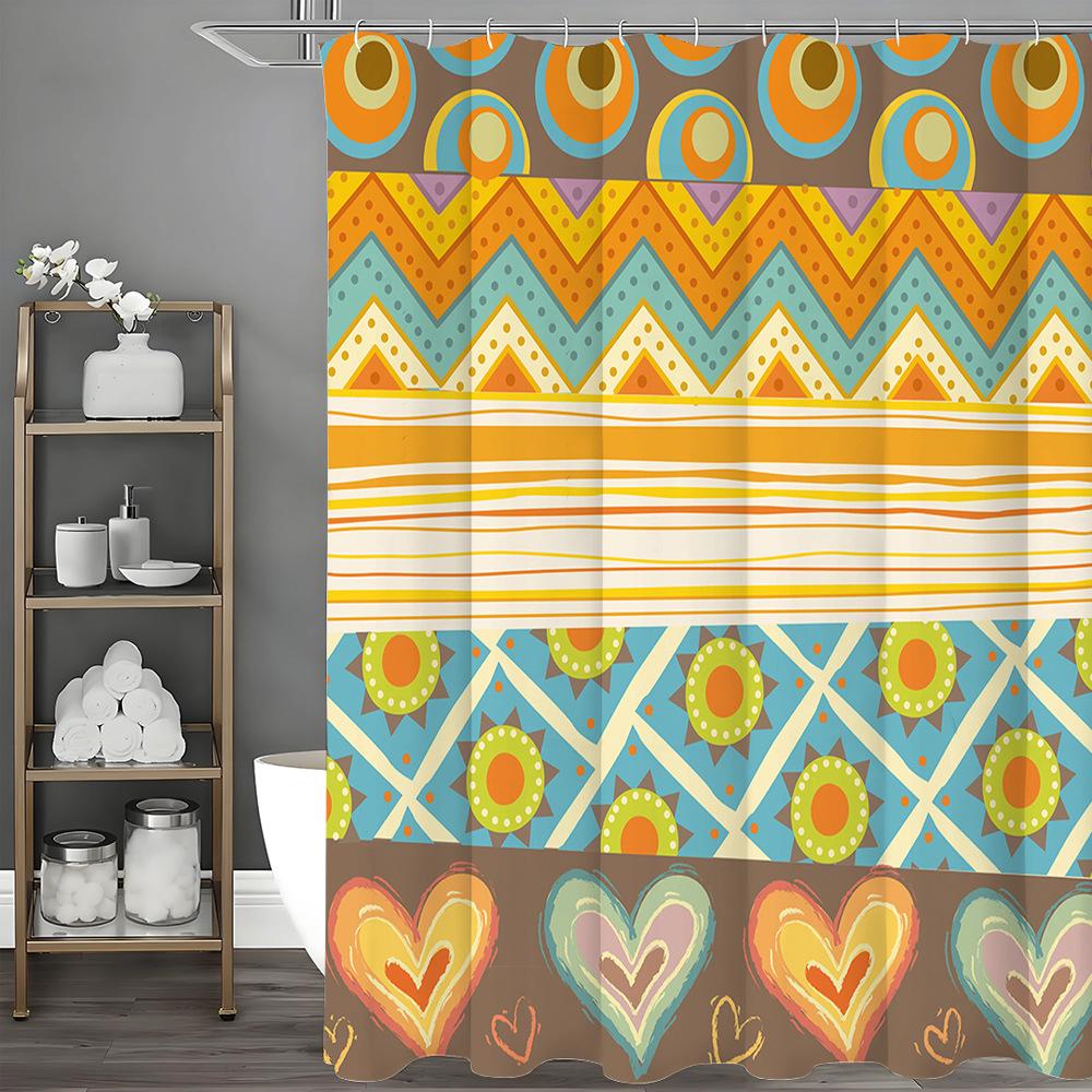 

Желтая душевая штора в богемном стиле, моющаяся, грязеотталкивающая, для душевой лейки, водонепроницаемая полиэстеровая занавеска для ванной для домашнего декора 90x180CM