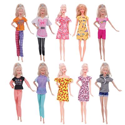 5pcs/pack Fashion Clothes for 30cm Dolls 1/6 Doll Dress Accessories Casual Top and Pants Dressing Up Toys for Kids