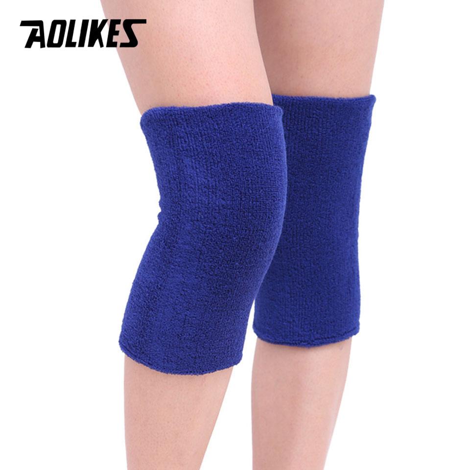 Aolikes 2 Stück/Los Atmungsaktiv Warm Handtuch Rutschfest Tanz Ski Knieschoner Outdoor Sport Beinärmel Kniebandage Weicher Knieschoner Knieunterstützung
