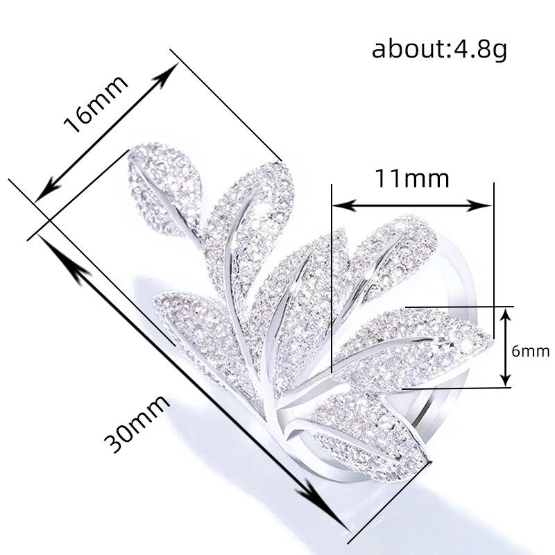 Zircon Flower Fashion Ring: Women's Exaggerated European & American Style for Index Finger