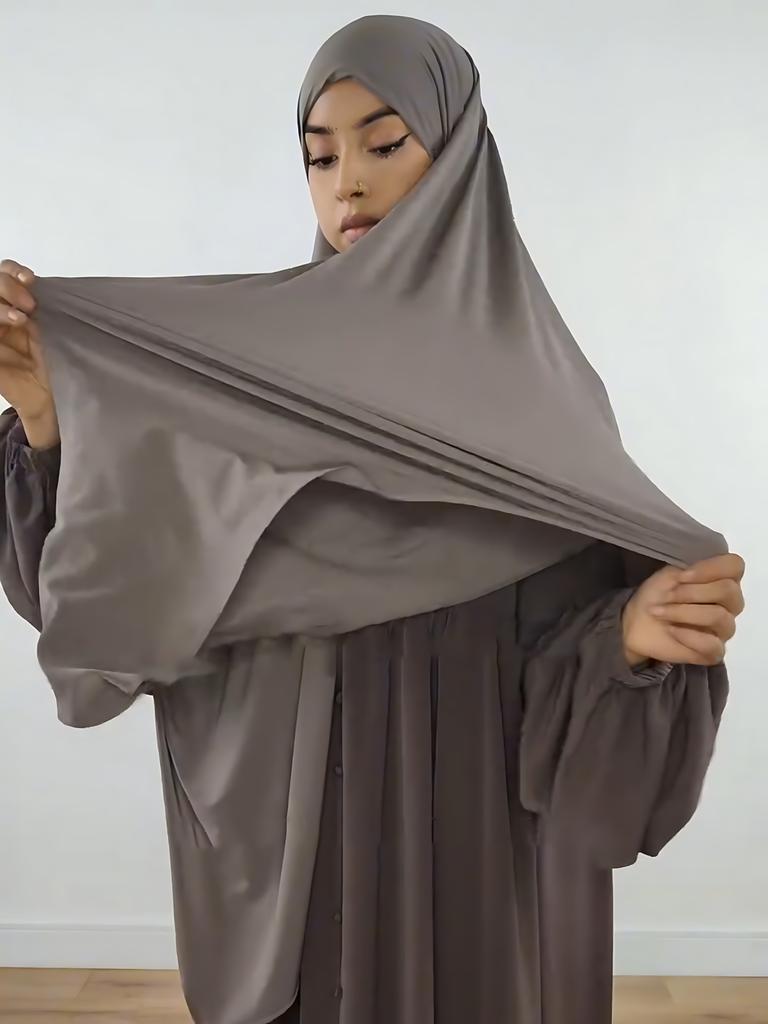 145*145cm Stor Storlek Jersey Modal Fyrkantig Sjal Stretchig Muslimsk Instant Hijab Lager Khimar Eid Islamiska Kvinnor Bön Huvudduk