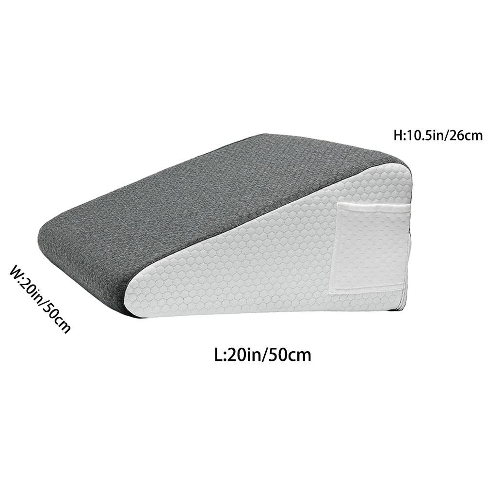 Bed Wedge Pillow for Sleeping, Soft Memory Foam Top, Triangle Pillow Wedge, Body Positioners for Leg Elevation, Snoring Relief