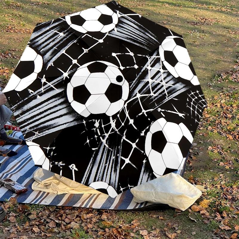 1PC Soccer Ball Automatic Open/Close Umbrella with Windproof, 8-Rib Sturdy Canopy, Durable Ribs, Fashionable Design,1278a