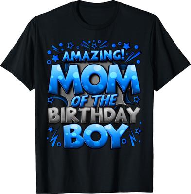 Mom of the Birthday Boy Matching Family Mommy T-Shirt