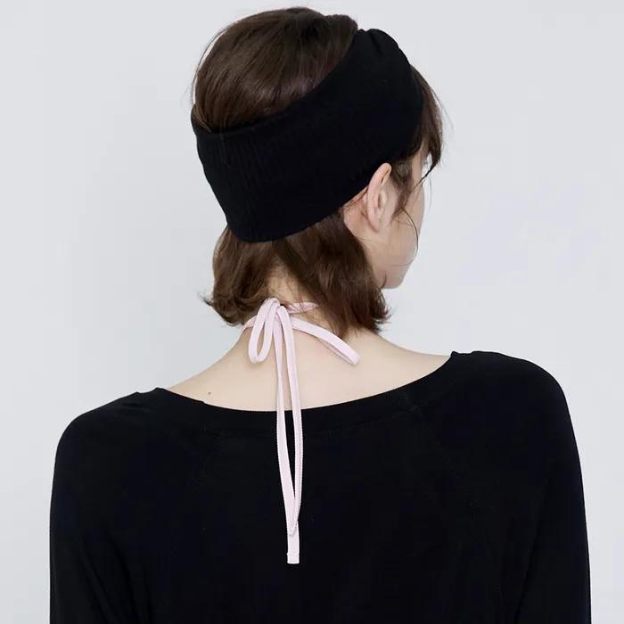 Women's Yoga Wear DEVI-A0003-Black Pilates Laura Ribbed Headband