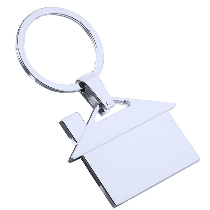 Portachiavi in Metallo a Forma di Casa Personalizzato per Regali Promozionali Immobiliari - Personalizzabile con Nome e Logo Incisi al Laser