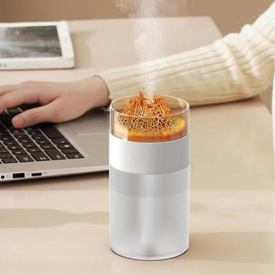 Humidificateur d'air portable pour voiture avec LED 250 ml Machine humidificateur à brume fraîche Volcan pour voiture Diffuseur d'arôme Appareils électriques pour voiture