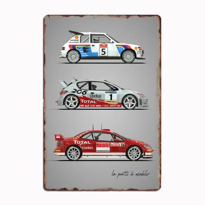 Lancia Classic Sports Quattro S1Rally Car Blueprints Metal Plaque Poster Club Home Bedroom Bar Tin Sign Room Decor Wall Decor