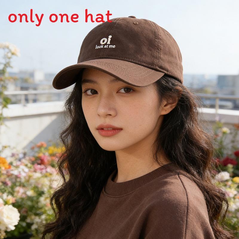 Cotton Baseball Cap With Embroidered Letters For Casual Sun Protection And Sunshade