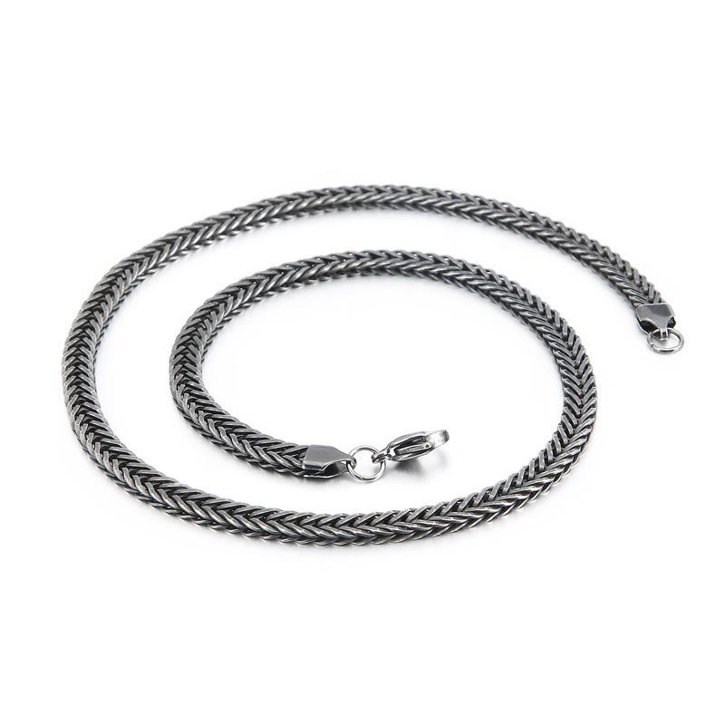 Titanium Steel Simple Braided Men 'S Chain Personalized Versatile Trendy Men 'S Necklace 