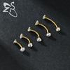 14G Stainless Steel Opal Curved Barbell Eyebrow Ring Cartilage Earring Crystal Labret Piercing Jewelry 6/8/10/12/14mm