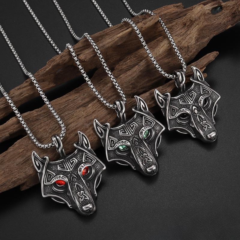 Wolf Head Necklace Pendant Decoration Accessory Wolf Head Pendant