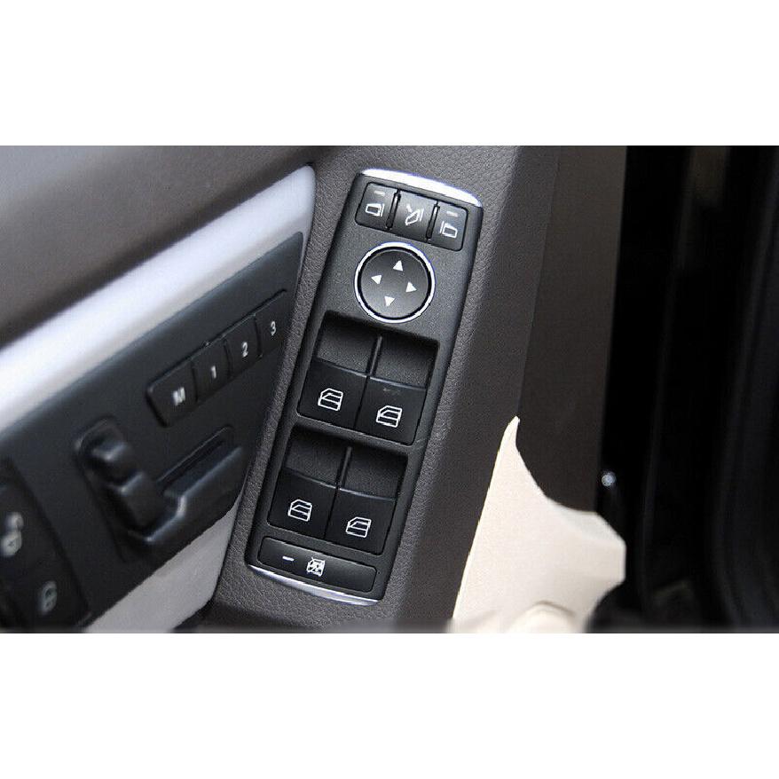 Silver Aluminum Window Switch Button Garnish Sticker For Benz C-Class 2010-2014
