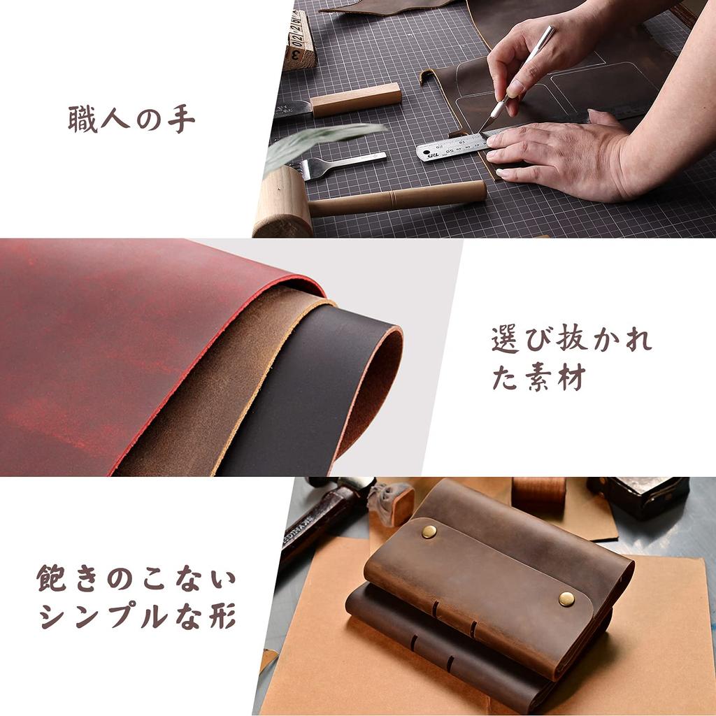 ROTERDON System Genuine 80 6 Holes Inner Diameter Standard Loose Leaf 3 Memo Card Business Office Memorandum Planner, Leather, A6, Refills, (Ring