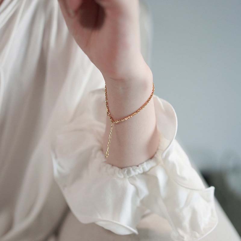 Neue Mode Goldfarbe Doppellagiges Armband für Frauen Luxus Funkelndes Schleierkraut Verstellbare Perlen Fußkettchen Armband Schmuck Geschenk