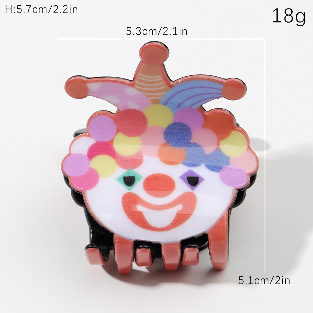 

1 шт. Мультяшный милый праздничный клоун маленький зажим-краб для волос дизайн зажим-краб украшение для волос ацетат забавная заколка для волос Size fits all