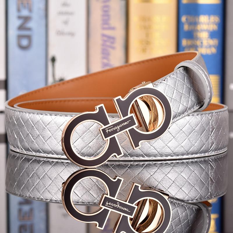 Salvatore Ferragamo Pánský opasek z hovězí kůže 3,3 cm Luxusní značkový designový opasek Oblek Džíny Formální Značka