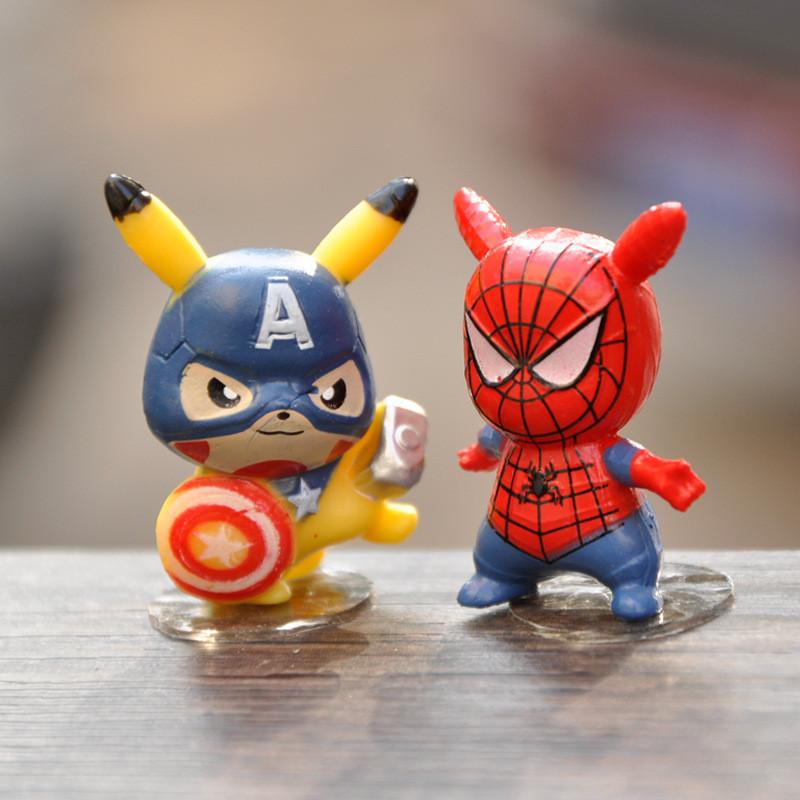 Cartoon Anime Avengers Pikachu Mini Doll Desktop Micro Landscape Decoration