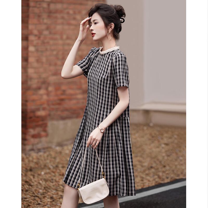Demana French Style Pleated A-Line Midi Dress M
