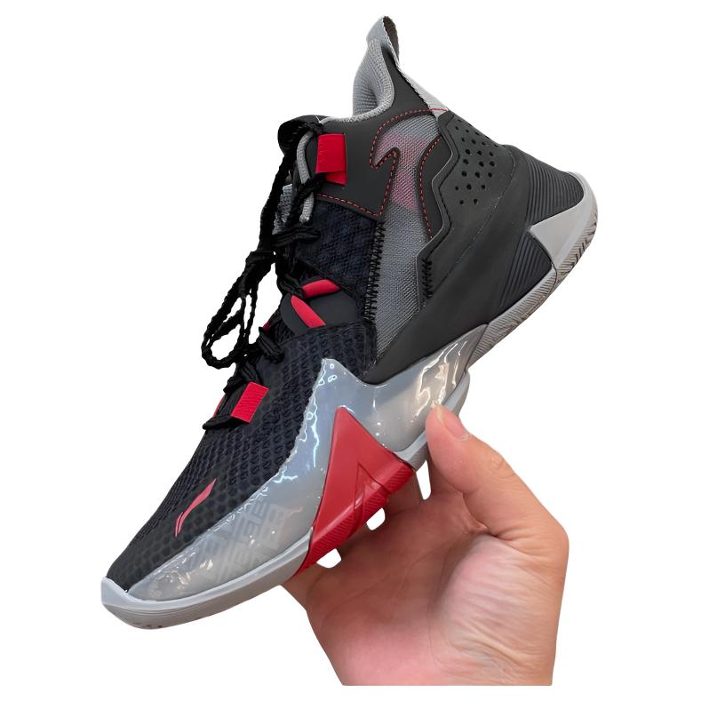 Li Ning Kolekcja Koszykarska Amortyzacja Odporne na Ścieranie Buty Koszykarskie za Kostkę Męskie Czarne Czerwone ABPU055-2