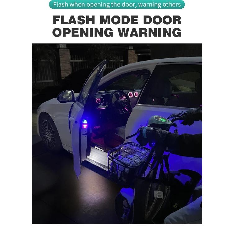 LED Car Door Lights Welcome Light Magnetic Control USB Charging Auto Open Door Safe Anti-collision Emergency Warning Signal Lamp