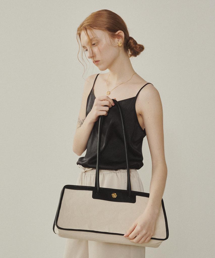 Melly&Rose Signature Rose Canvas Shoulder Bag (315354)_Cream
