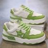 E Spring Outdoor Fashion Casual Men's Shoes Board Shoes, White, Black, White and Green, Rice Dumplings