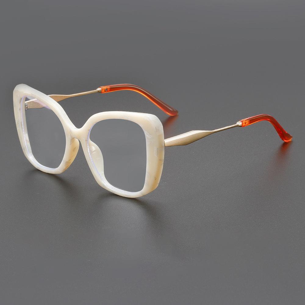 Rhaegal 2025 New Design Metal Cat Eye Anti Blue Light Glasses for Women Trendy Plano Lenses Transparent Computer Glasses Eyewear