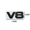 3D V8 Logo Engine Displacement Chrome Car Badge Decal Auto Metal Alloy Rear Trunk Side Wing Emblem Sticker for Car Styling