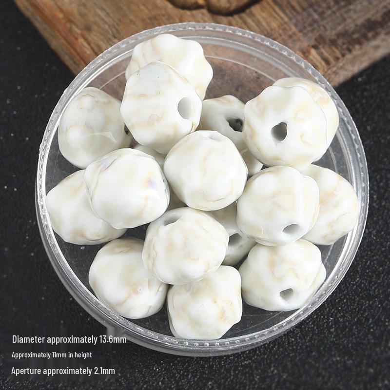 Retro Colored Irregular Ceramic Rhombus Beads for Bracelets