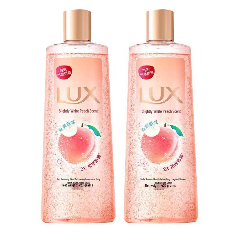 Lux White Peach Scent Bubble Refreshing Shower Gel
