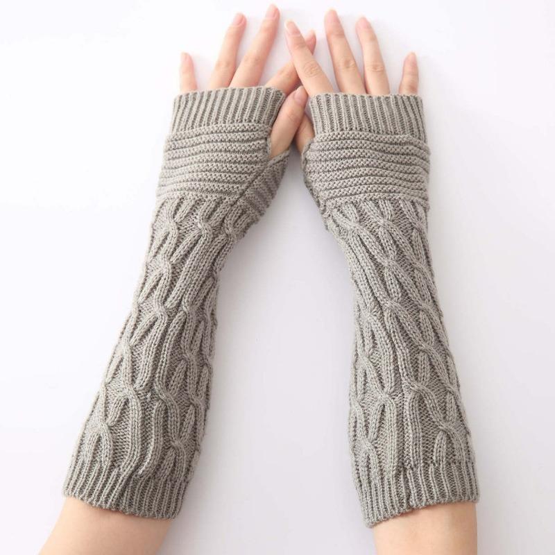 Botvotee Y2k Accessories Sleeves for Women Free Shipping Arm Warmers Winter Warm Knit Fingerless Gloves Half Finger Oversleeve