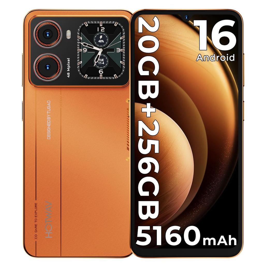 HOTWAV Smartphone-uri X100 GT, 6,9 inch, Telefon mobil Android 16, 8 GB RAM + 256 GB ROM, Baterie 5160 mAh, NFC/Face ID