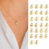 CARLIDANA Classique Minimaliste Alphabet 26 Breloques Lettres en Cristal Collier Pendentif Rond Lettre Acier Inoxydable Collier DIY