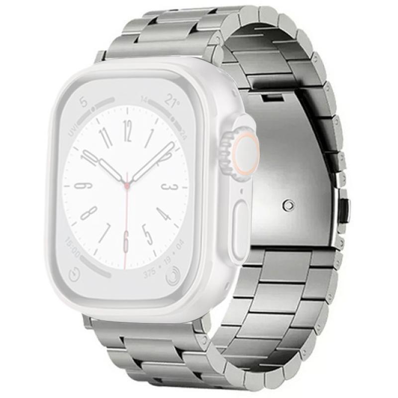 For Apple Watch Series 10 42mm/9 8 7 41mm/SE (2023) SE (2022) SE 6 5 4 40mm/3 2 1 38mm Watch Band 3-Bead Titanium Alloy Strap