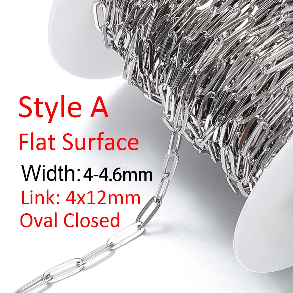 No Fade 1meter 4mm Stainless Steel Chain Cable Gold Chains for Necklace Bracelet Anklet Jewelry Making Components Wholesale DIY