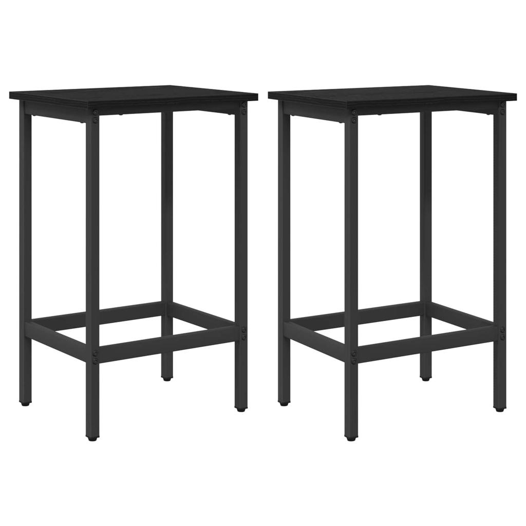Bar Stools 2 pcs Black Oak Effect 40 x 32 x 64 cm