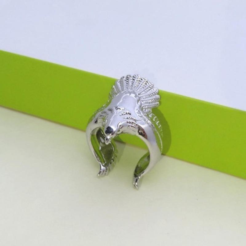 Anillo Abierto de Águila Voladora Único Biker Cool Punk para Hombre Animal Vintage Joyería