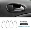 Kncr9 Real Soft Carbon Fiber Sticker Car Door Handle Switch Trim For Leon Altea 2005 2006 2007 2008 2009 2010 2011 2012 LHD RHD