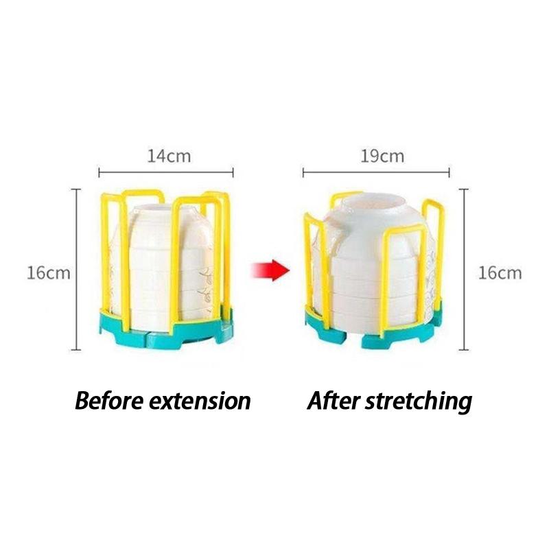 Portable Retractable Bowl Holder Drain Removable Cabinet Dishes Storage Rack Water Cup Kitchen Organizer